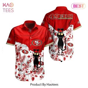 BEST San Francisco 49ers NFL Hawaiian Shirt Black Cat Graphic 3D Printed Hawaii Shirt Short Fan Ever Hot Trend 2023