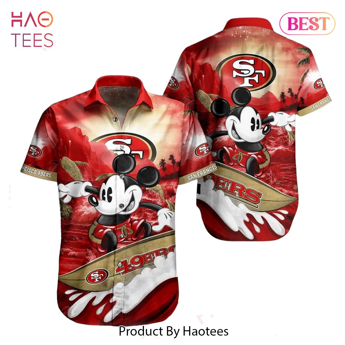 BEST San Francisco 49ers NFL Hawaiian Shirt Mickey Graphic 3D Printed Gift For Fans Hot Trend 2023 BEST San Francisco 49ers NFL Hawaiian Shirt Mickey Graphic 3D Printed Gift For Fans Hot Trend 2023