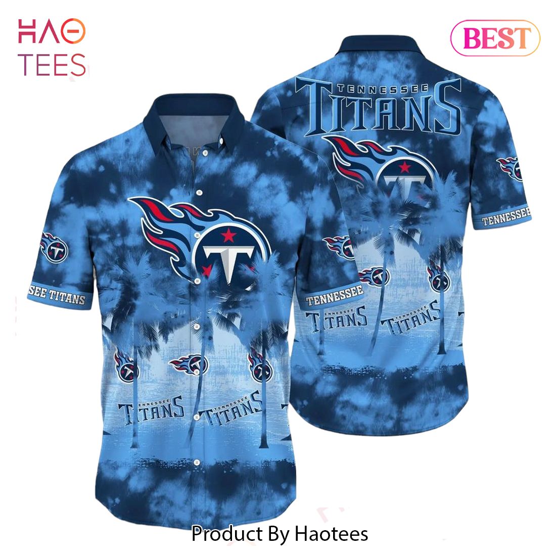 Tennessee Titans Short Sleeve Button Up Tropical Aloha Hawaiian