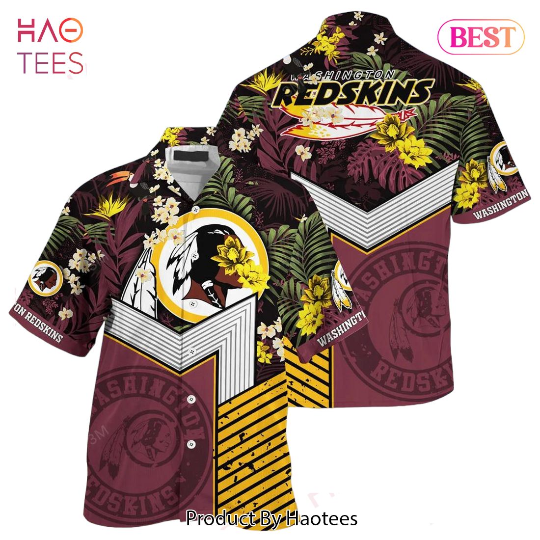 NEW Washington Redskins NFL Hawaiian 3D Shirt