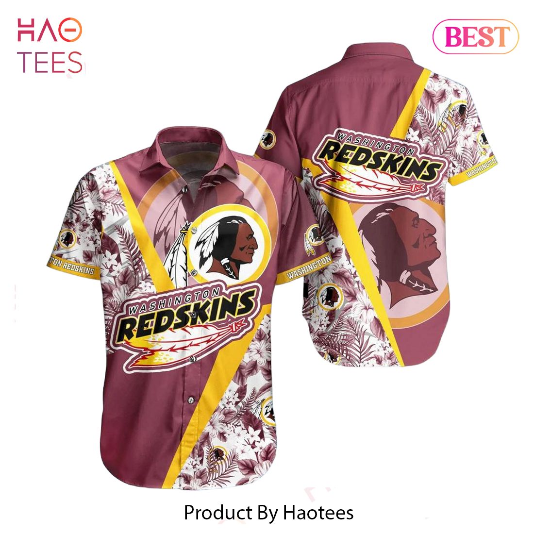 Washington Redskins NFL Yellow And Brown Short Sleeves, 52% OFF