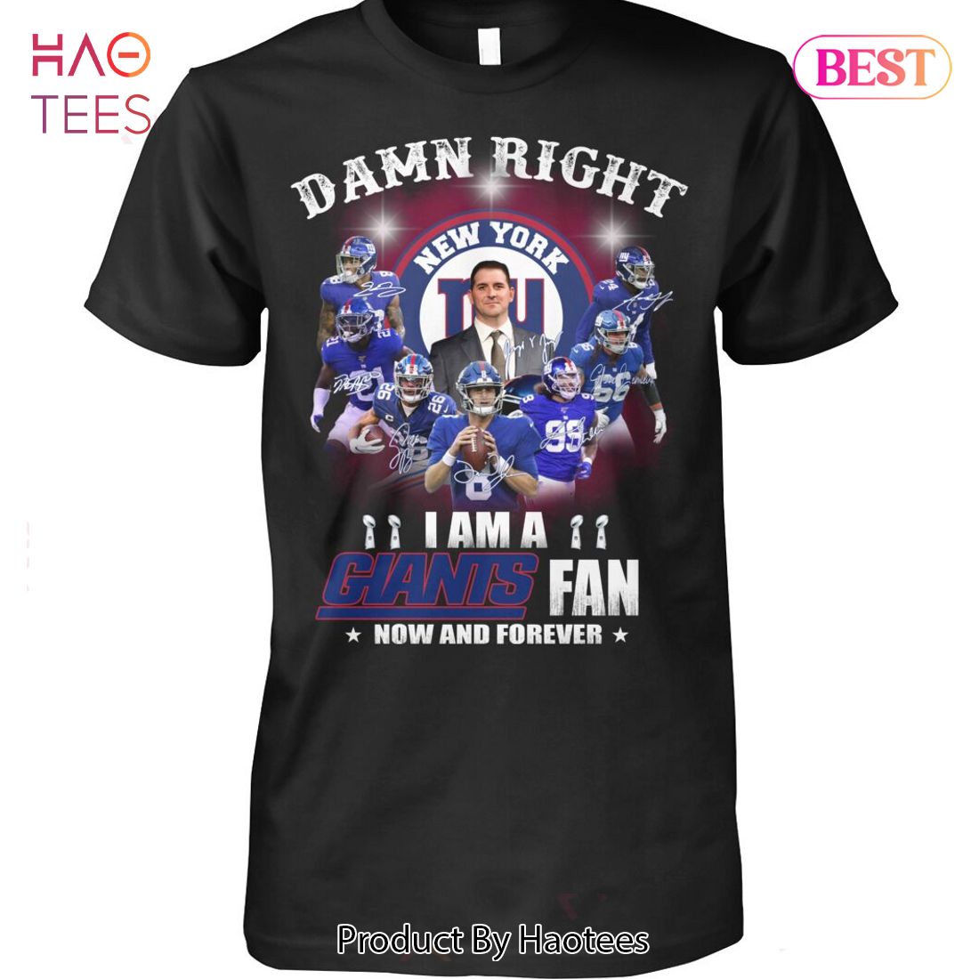 NEW Damn Right New York Giants Fan Now And Forever Unisex T-Shirt