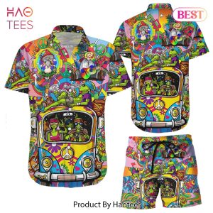 THE BEST Ailen Hawaiian Shirt Ailen Family Hippie Bus Music Flower Button Down Shirts Besr Beach Vacation Gifts