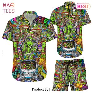 THE BEST Ailen Hawaiian Shirt Hippie Girl Aliens Funny Button Down Shirts Summer Holiday Presents