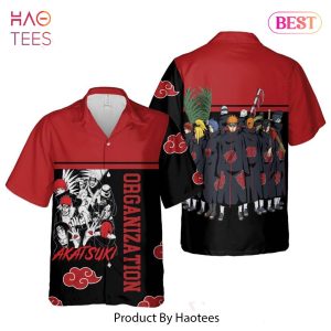 THE BEST Akatsuki Organization Red Cloud Hawaiian Shirt Naruto Anime Shirt for Men Women