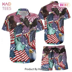 THE BEST Ameican Eagle Hawaiiian Shirt Patriot Eagle USA Independent Day Hawaii Shirt Patriotic Gifts For Veterans