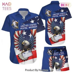 THE BEST American Eagle Hawaiian Shirt Eagle Postal Worker American Flag Hawaii Shirt Postal Worker Gift