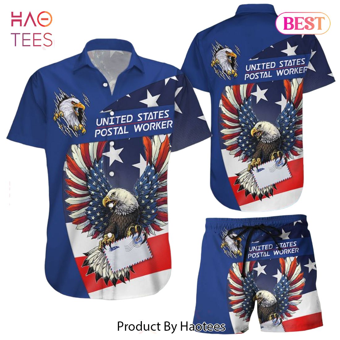 THE BEST American Eagle Hawaiian Shirt Eagle Postal Worker American Flag Hawaii Shirt Postal Worker Gift THE BEST American Eagle Hawaiian Shirt Eagle Postal Worker American Flag Hawaii Shirt Postal Worker Gift