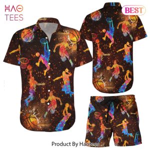 THE BEST Basketball Hawaiian Shirt Basketball Watercolor Colorful Hawaii Shirt Gifts For Basketball Lovers