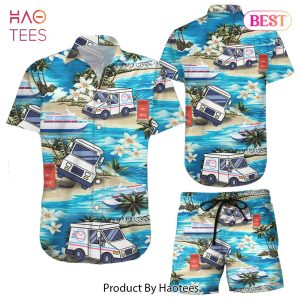 THE BEST Beach Hawaiian Shirt Postal Worker Trucks Tropical Aloha Button Down Shirts Gifts For A Postal Worker