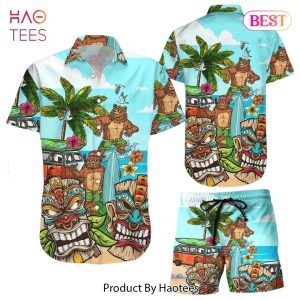THE BEST Bear Hawaiian Shirt Bear And Native Tiki Button Down Shirts Tropical Themed Gift Ideas