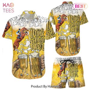 THE BEST Beer Hawaiian Shirt Horse Racing Dink More Beer Hawaii Shirt Unique Beach Themed Gifts