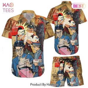 THE BEST Blue Leaves Hawaiian Shirt Postal Worker Man Trust Me Im A Postal Worker Hawaii Shirt Funny Mailman Gifts