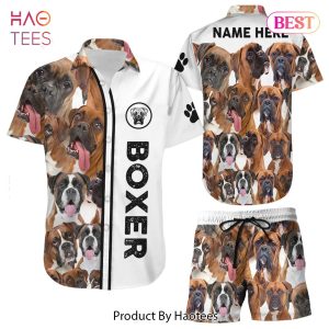 THE BEST Boxer Dog Hawaiian Shirt Personalize Boxer Dog Faces Hawaii Shirt Boxer Dog Themed Gifts