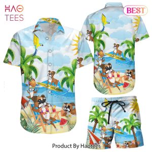 THE BEST Boxer Hawaiian Shirt Boxer Dog Resting On The Beach Pattern Hawaii Shirts Gifts For Boxers Owners