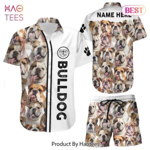 THE BEST Bulldog Hawaiian Shirt Personalize Name Bulldog Faces Button Down Shirts Gift For Bulldog Lovers