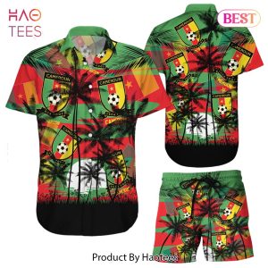 THE BEST Cameroon Coconut Pattern Hawaiian Soccer Team World Cup 2022 Qatar Champions Football Gift Fans World Cup 3D Hawaiian Shirt