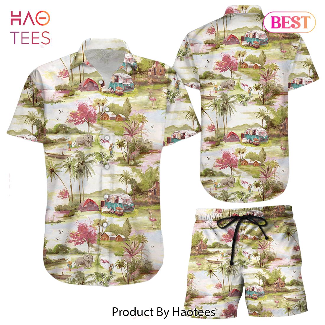 THE BEST Camping Hawaiian Shirt Camping Vilage Sunset Button Down Shirts Best Gift For Summer THE BEST Camping Hawaiian Shirt Camping Vilage Sunset Button Down Shirts Best Gift For Summer