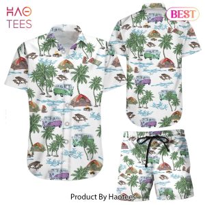 THE BEST Camping Hawaiian Shirt Camping Watercolor Palm Tree Summer Hawaii Shirt Summer Holiday Gift