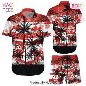 THE BEST Canada Coconut Pattern Hawaiian Soccer Team World Cup 2022 Qatar Champions Football Gift Fans World Cup 3D Hawaiian Shirt