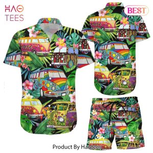 THE BEST Car Hawaiian Shirt Colorful Hippie Car Tropical Button Down Shirts Presents For Summer Holidays