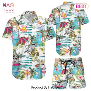 THE BEST Cat Hawaii Shirt Awesome Cute Cat Resting On The Beach Hawaiian Shirt Summer Holiday Presents