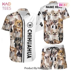 THE BEST Chihuahua Hawaiian Shirt  Personalized Name Chihuahua Faces Hawaii Shirt Chihuahua Themed Gifts