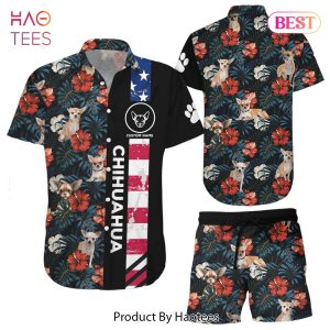 THE BEST Chihuahua Hawaiian Shirt Custom Name Dog American Flag Tropical Hawaiian Shirts Chihuahua Gift Ideas