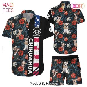 THE BEST Chihuahua Hawaiian Shirts Custom Name Chihuahua American Flag Tropical Button Down Shirt Gift For Summer