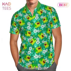 THE BEST Cute Bulbasaur Tropical Floral Hawaiian Shirt Anime Shirt for Men Women