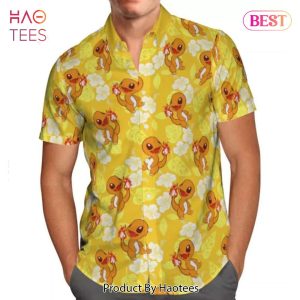 THE BEST Cute Charmander Tropical Floral Hawaiian Shirt Anime Shirt for Men Women