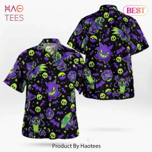 THE BEST Gengar Skull Pokeball Hawaiian Shirt Pokemon Anime Shirt for Men Women