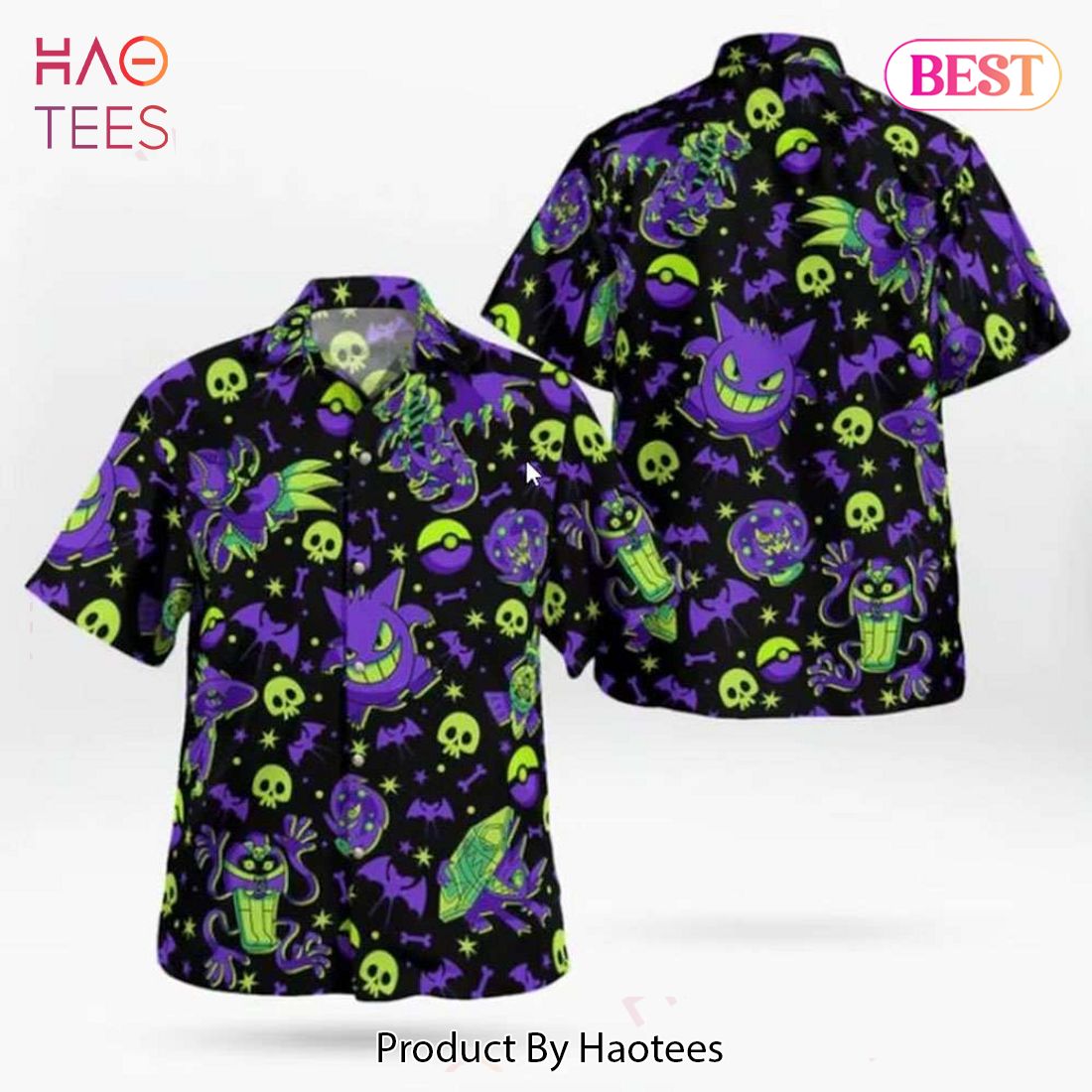 THE BEST Gengar Skull Pokeball Hawaiian Shirt Pokemon Anime Shirt for Men Women THE BEST Gengar Skull Pokeball Hawaiian Shirt Pokemon Anime Shirt for Men Women