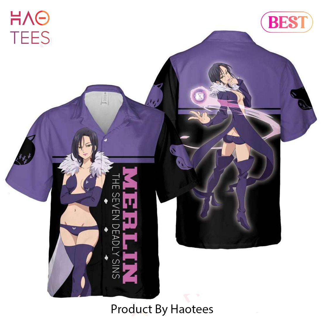 THE BEST Merlin Boar Sin of Gluttony Hawaiian Shirt The Seven Deadly Sins Anime Shirt for Men Women THE BEST Merlin Boar Sin of Gluttony Hawaiian Shirt The Seven Deadly Sins Anime Shirt for Men Women