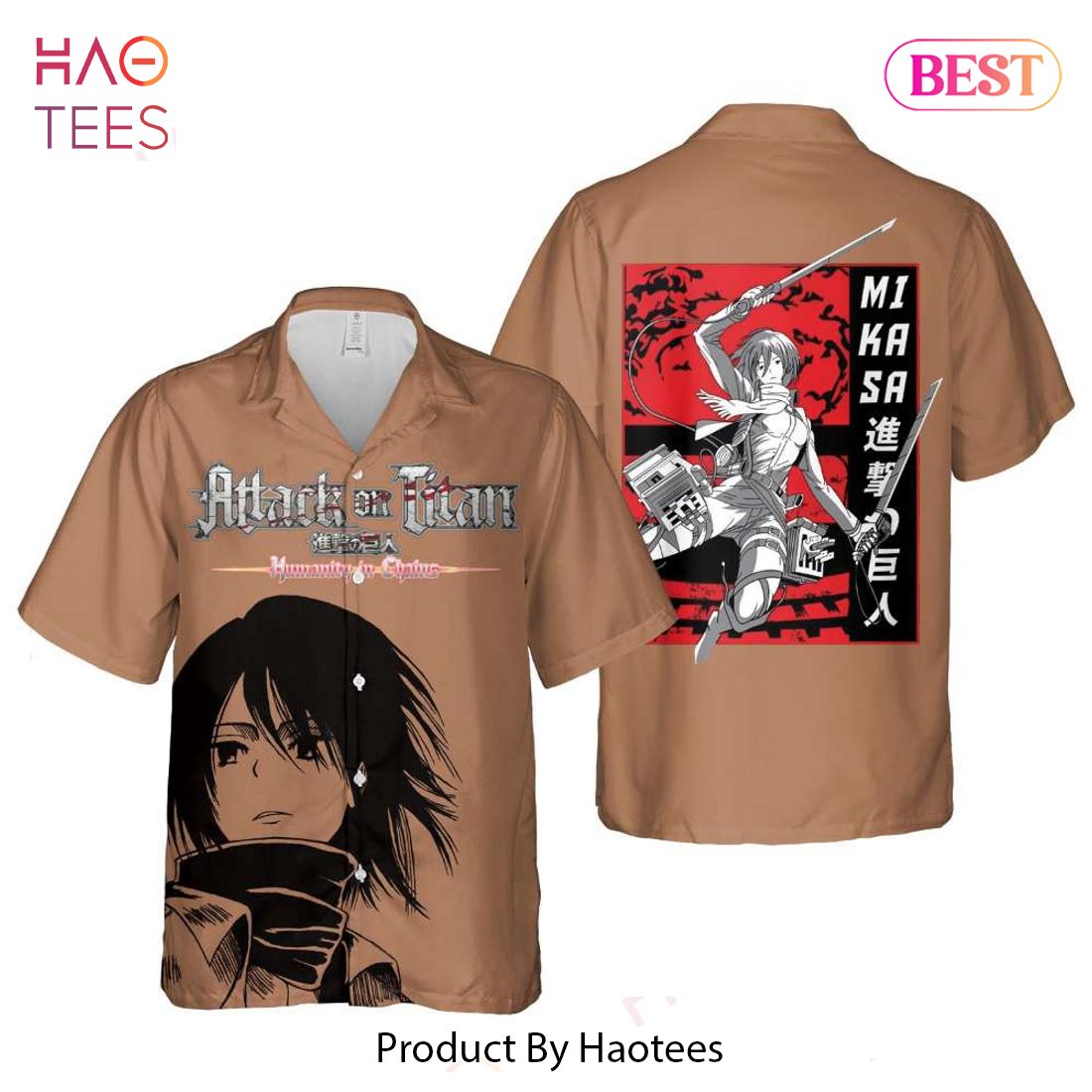 THE BEST Mikasa Ackerman Attack On Titan Humanity In Chains Hawaiian Shirt Anime Shirt for Men Women THE BEST Mikasa Ackerman Attack On Titan Humanity In Chains Hawaiian Shirt Anime Shirt for Men Women