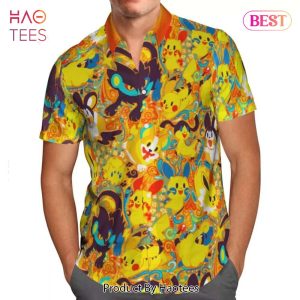 THE BEST Pikachu Evolutions Hawaiian Shirt Pokemon Anime Shirt for Men Women