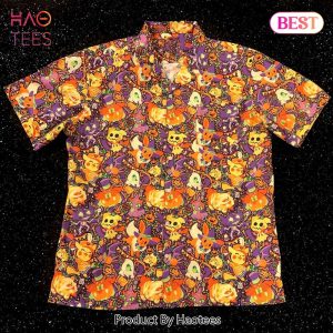 THE BEST Pikachu Pumpkin Eevee Witch Halloween Hawaiian Shirt Pokemon Anime Shirt for Men Women