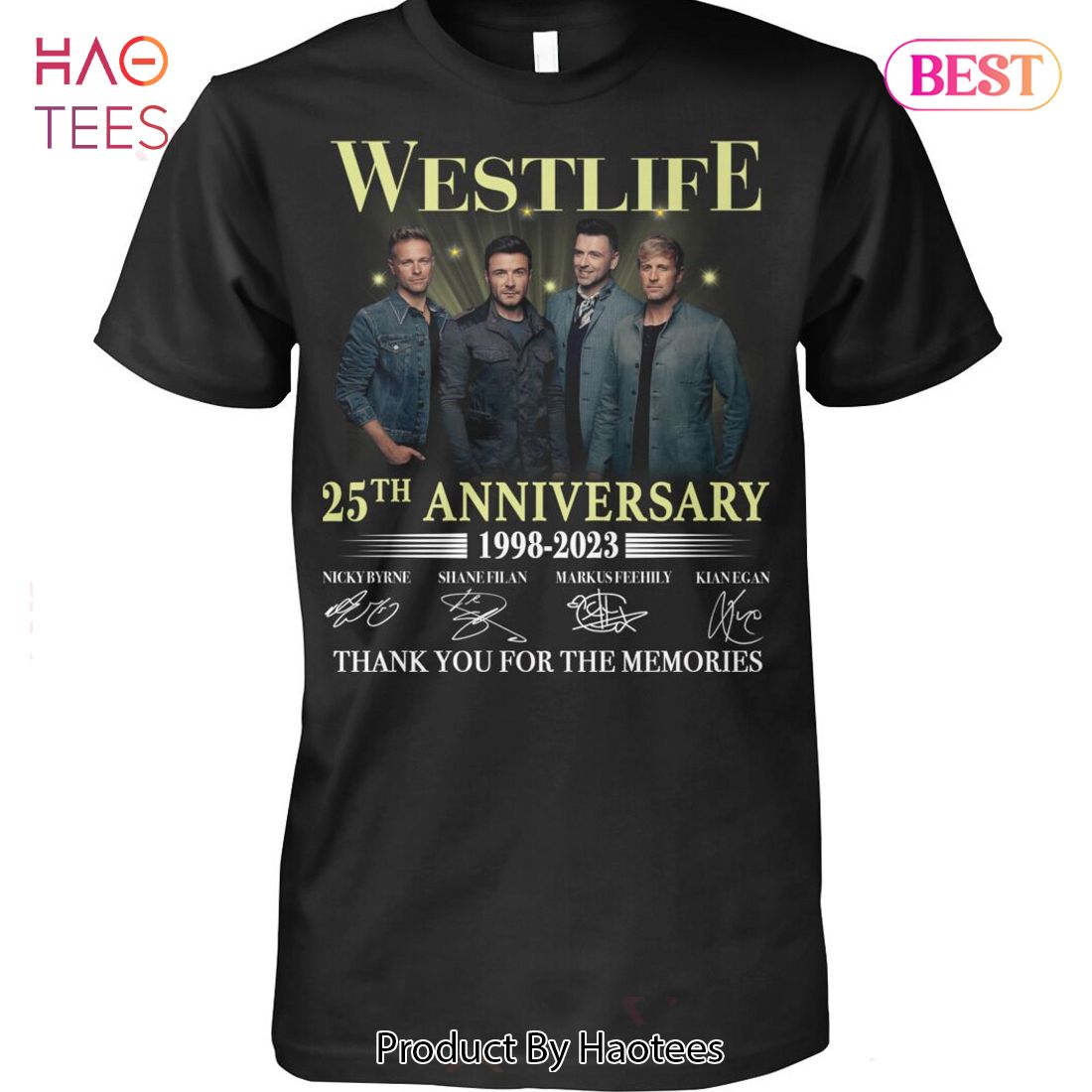 Markeret Kostumer rør NEW Westlife 25 Anniversary 1998-2023 Thank You For The Memories T-Shirt
