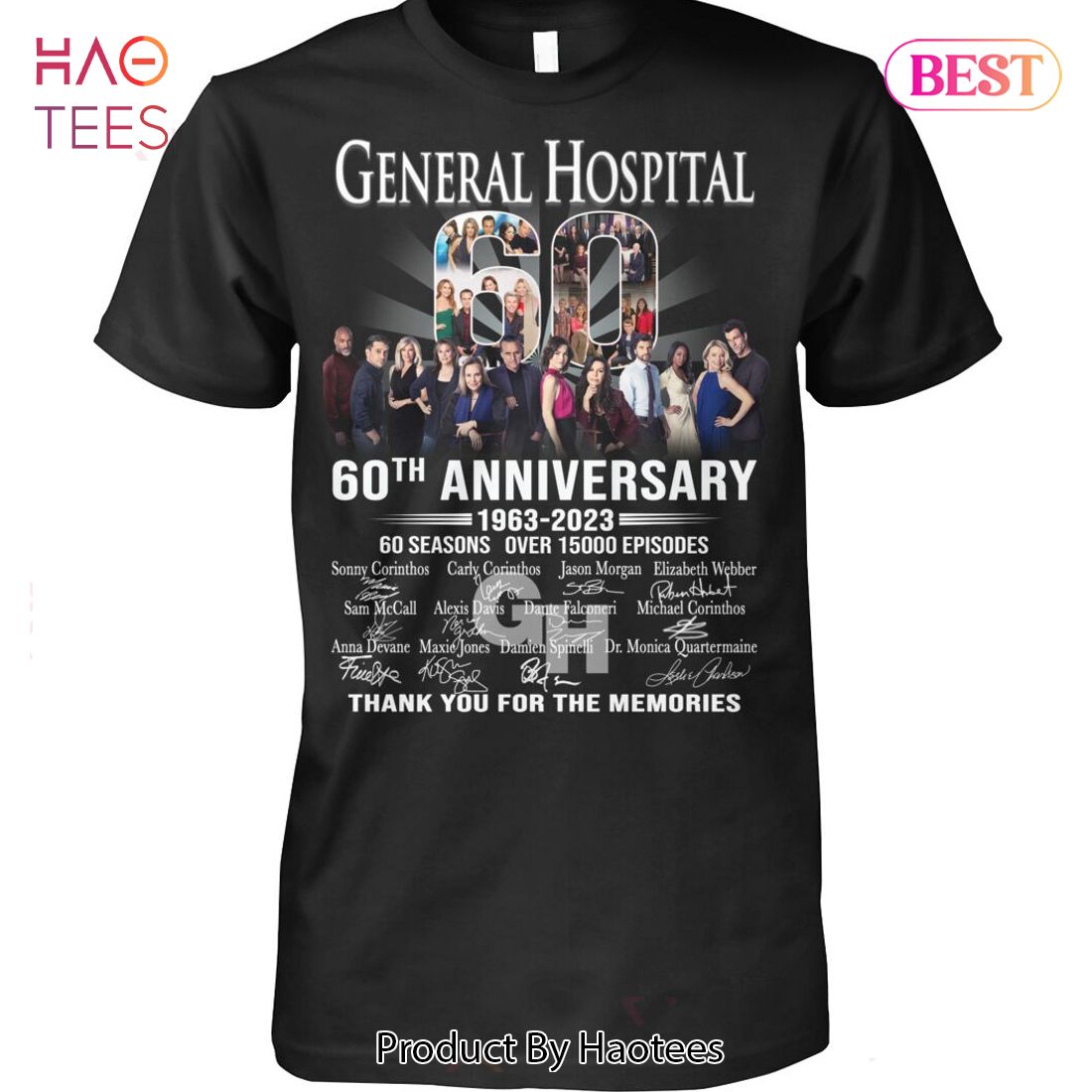 NEW General Hospital 60 Anniversary 1963-2023 Thank You For The Memories Unisex T-Shirt NEW General Hospital 60 Anniversary 1963-2023 Thank You For The Memories Unisex T-Shirt