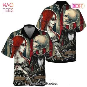 NEW Jack Skellington And Sally Skull Hawaiian Shirt