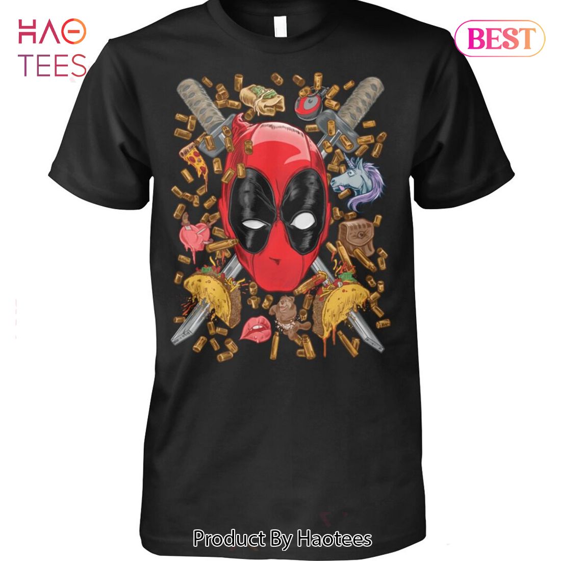 NEW Deadpool And Tacos Graphic Unisex T-Shirt NEW Deadpool And Tacos Graphic Unisex T-Shirt