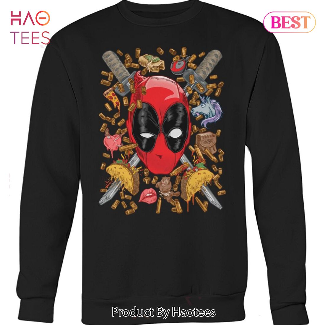 NEW Deadpool And Tacos Graphic Unisex T-Shirt NEW Deadpool And Tacos Graphic Unisex T-Shirt
