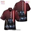 NEW Darth Vader Palm Tree Black White Hawaiian Shirt