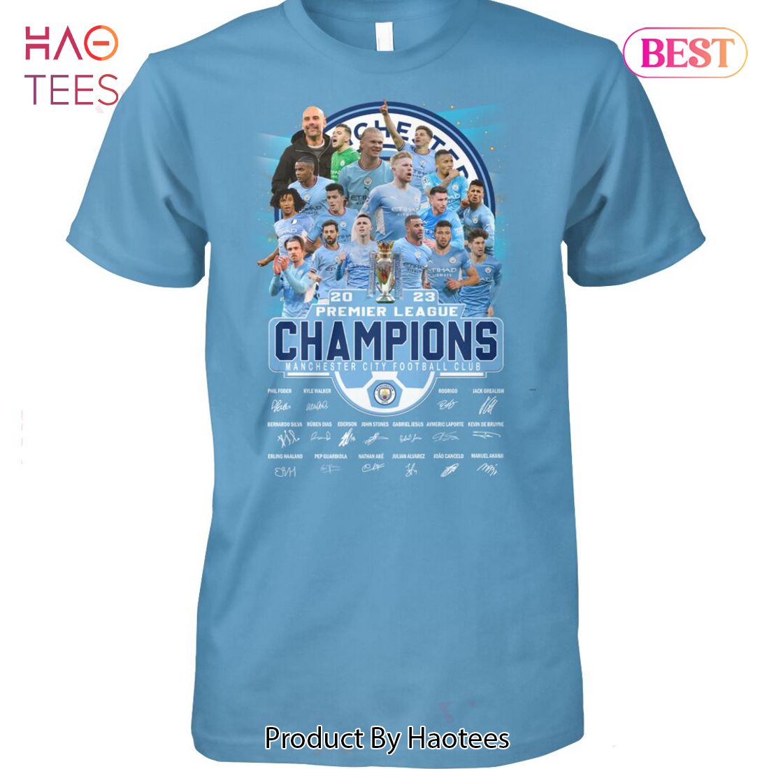 HOT 2023 Premier League Champions Manchester City Football Club Unisex T-Shirt HOT 2023 Premier League Champions Manchester City Football Club Unisex T-Shirt