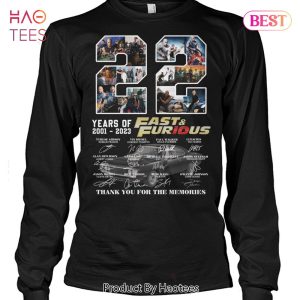 22 Years Of 2001-2023 Fast & Furious Thank You For The Memories Unisex T-Shirt