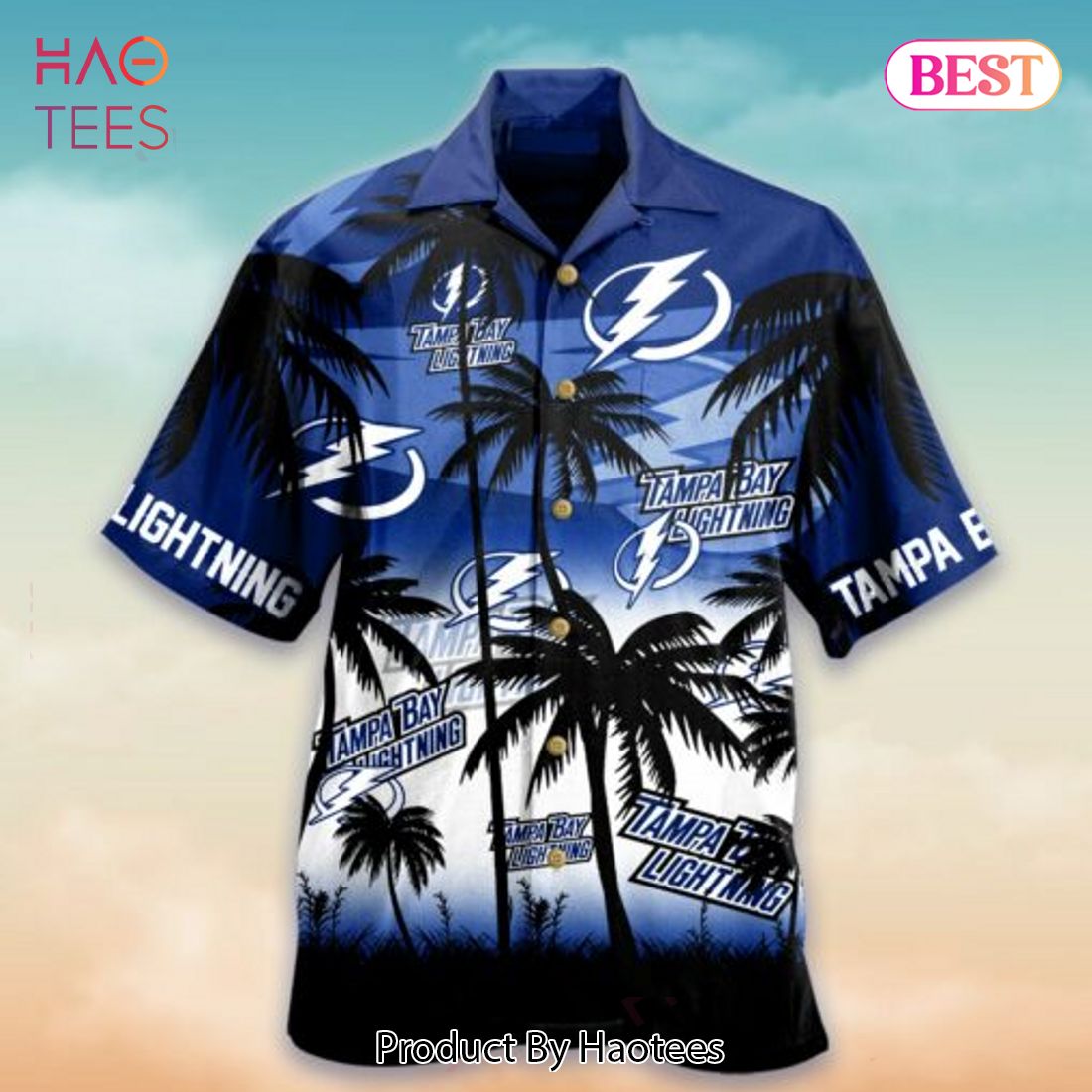 Tampa Bay Lightning Floral Button-Up Shirt - Blue