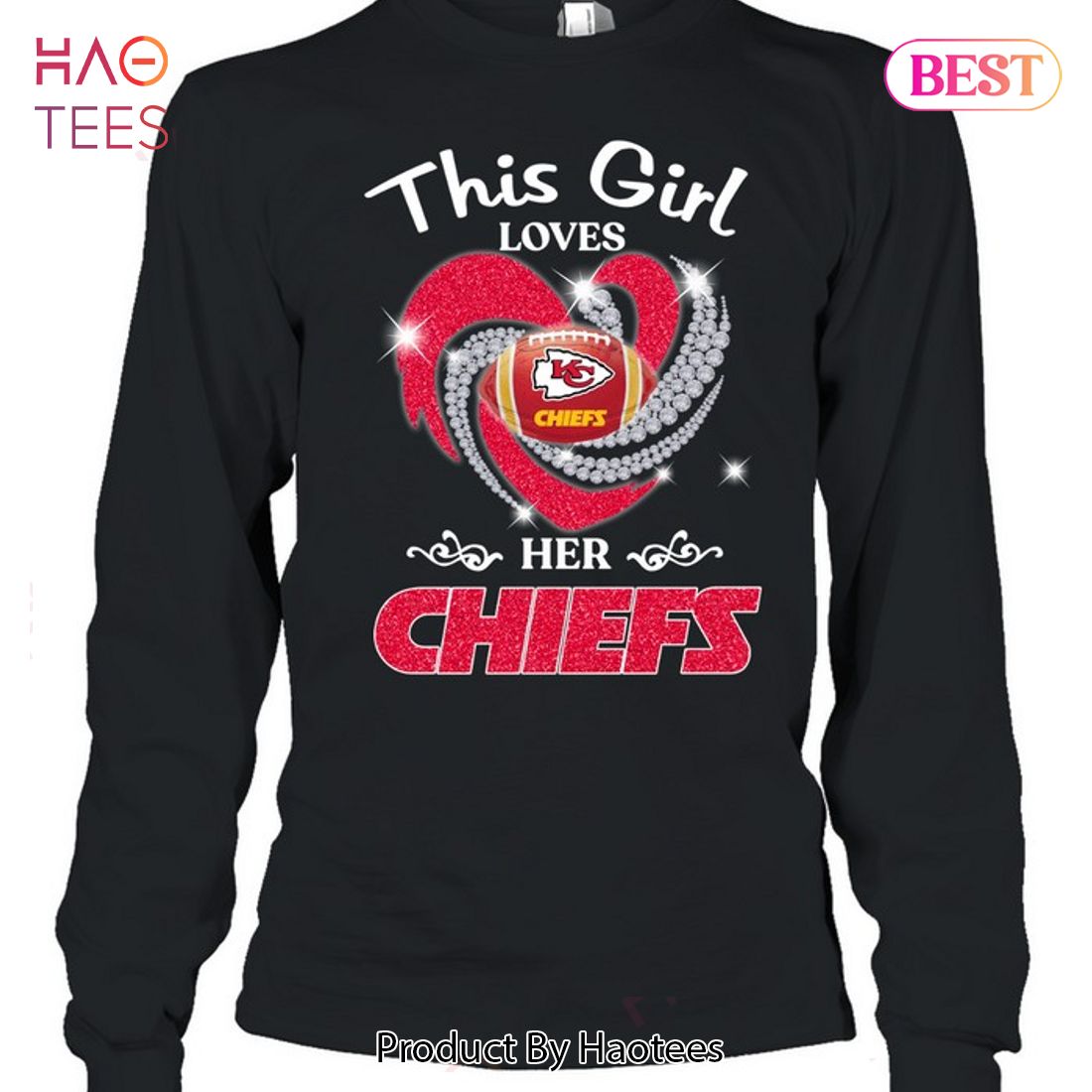 Ladies Kansas City Chiefs Long Sleeved T-Shirts, Chiefs