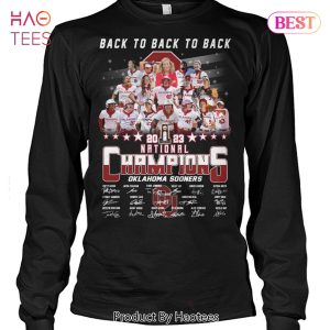Back To Back To Back 2023 National Champions Oklahoma Sooners Unisex T-Shirt