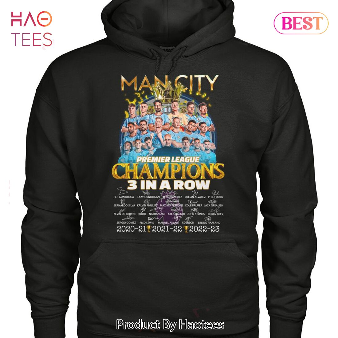 HOT TREND Man City Premier League Champions 3 In A Row Unisex T-Shirt HOT TREND Man City Premier League Champions 3 In A Row Unisex T-Shirt