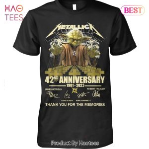 HOT TREND Metallica 42 Anniversary 1981-2023 Thank You For The Memories Unisex T-Shirt